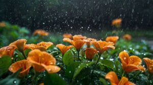 flowers blooming in rainy seasson